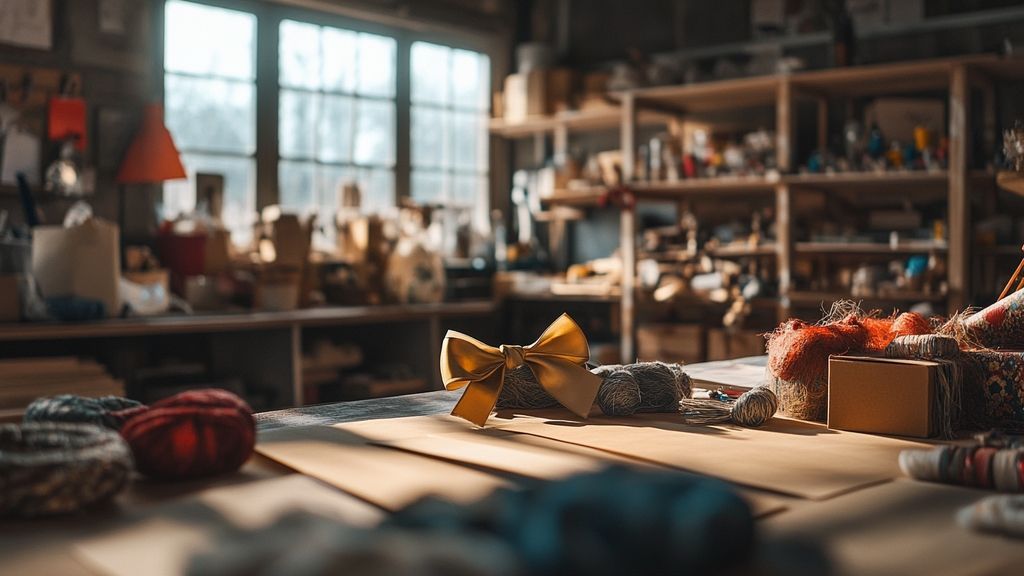 Modèle de nœud en bolduc pour un emballage créatif